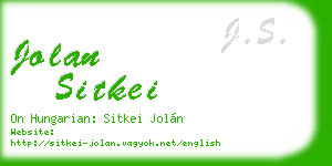 jolan sitkei business card